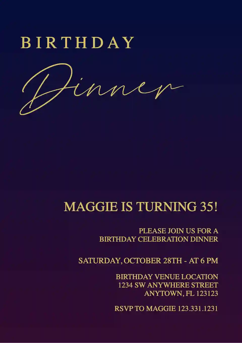 35th Birthday Invitation Template