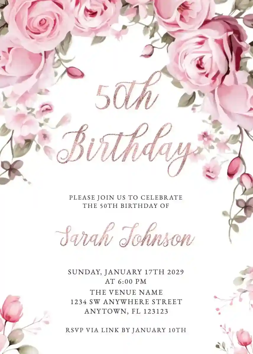 Aquarel Roze Bloemen